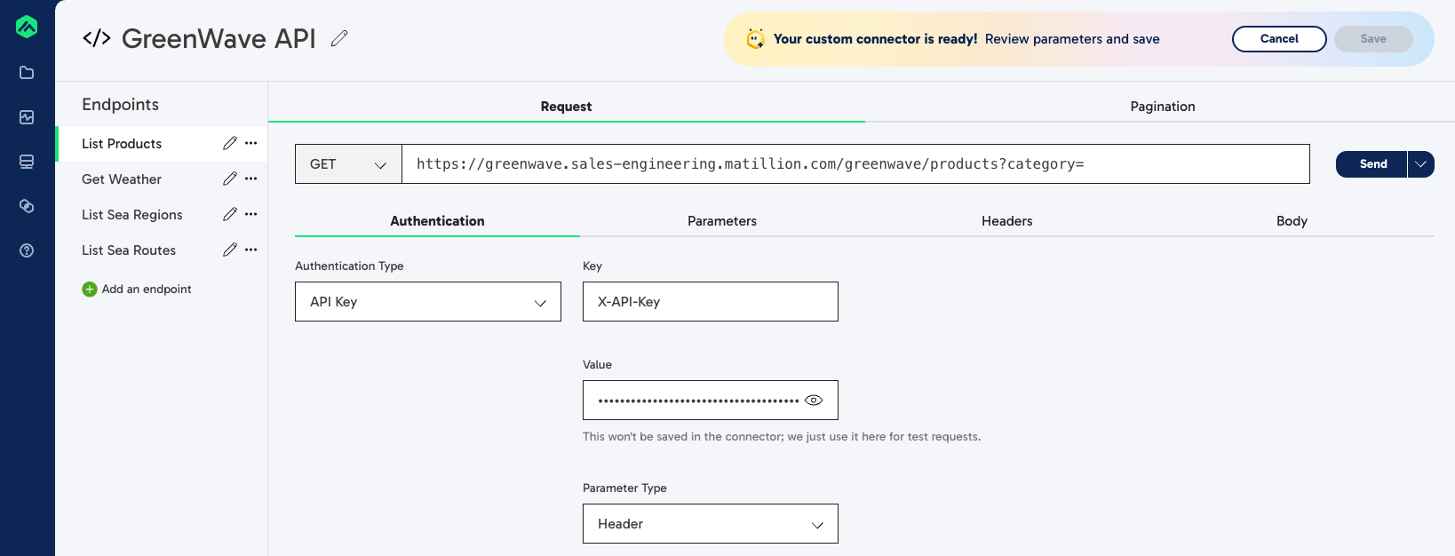 Custom Connector workbench