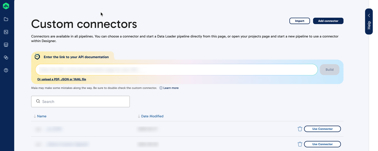 Create a custom connector with Maia