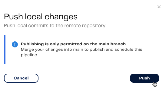 Push local commits to remote