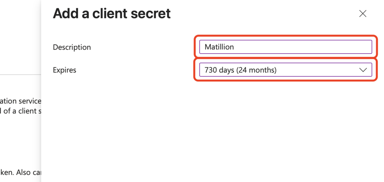 Add client secret