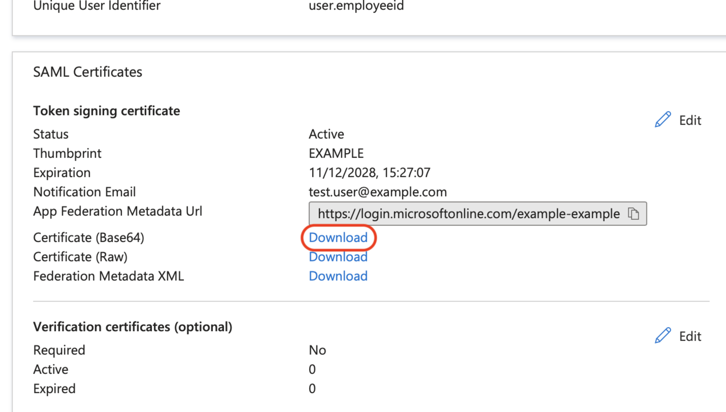 Download certificate