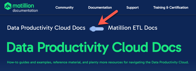 Data Productivity Cloud toggle